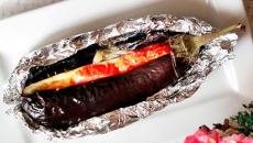 Terong dalam oven: resep dengan foto Panggang terong utuh dan paprika dalam oven
